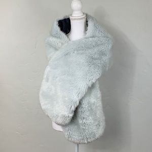 Banana Republic light blue faux fur scarf